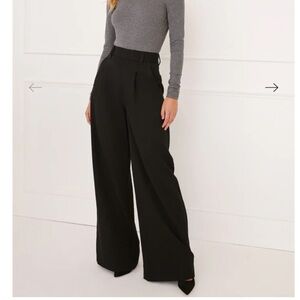NWT Anthropologie linen wide leg black trousers